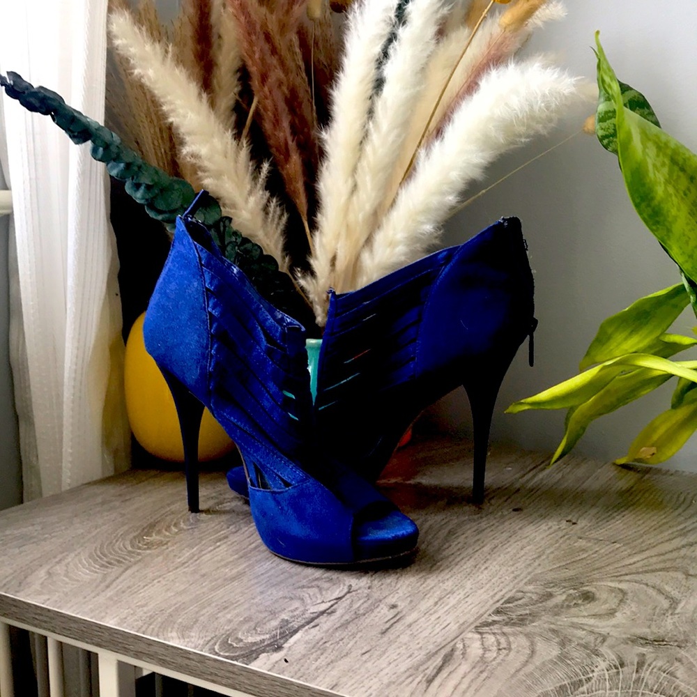 Michael Antonio blue ankle open toe